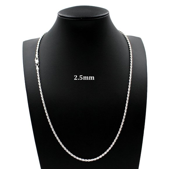 JewelzKing Other - Real 925 SOLID Sterling Silver 2.5mm Rope Chain Necklace 24" inch